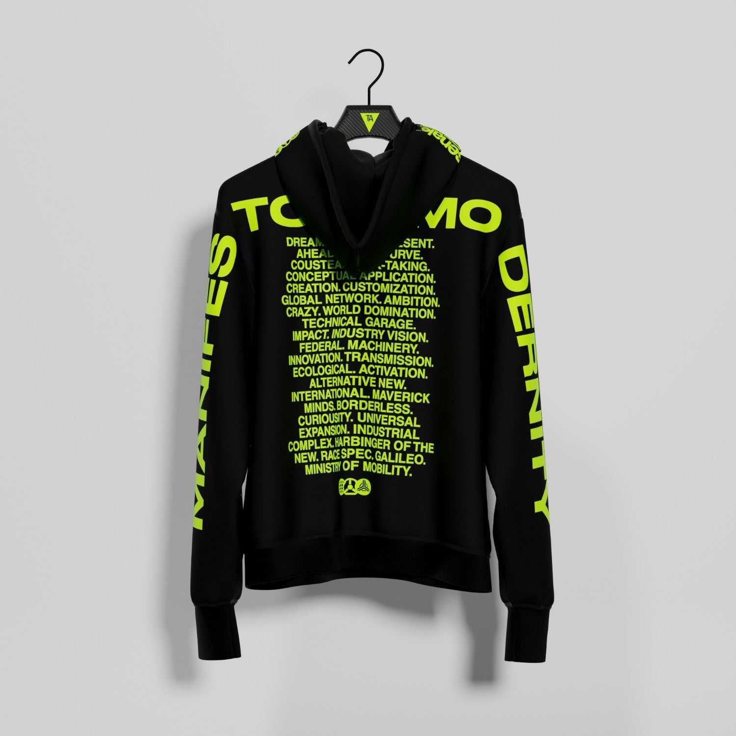 MANIFESTO OF MODERNITY HOODIE BLACK YELLOW - TheArsenale