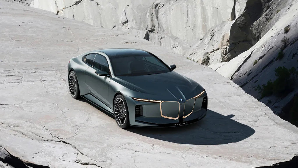 Vision BMW Alpina concept GT coupe shark nose front view