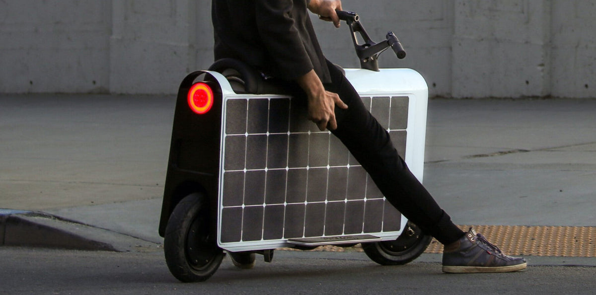 Lightfoot solar electric scooter by Otherlab with dual solar panels