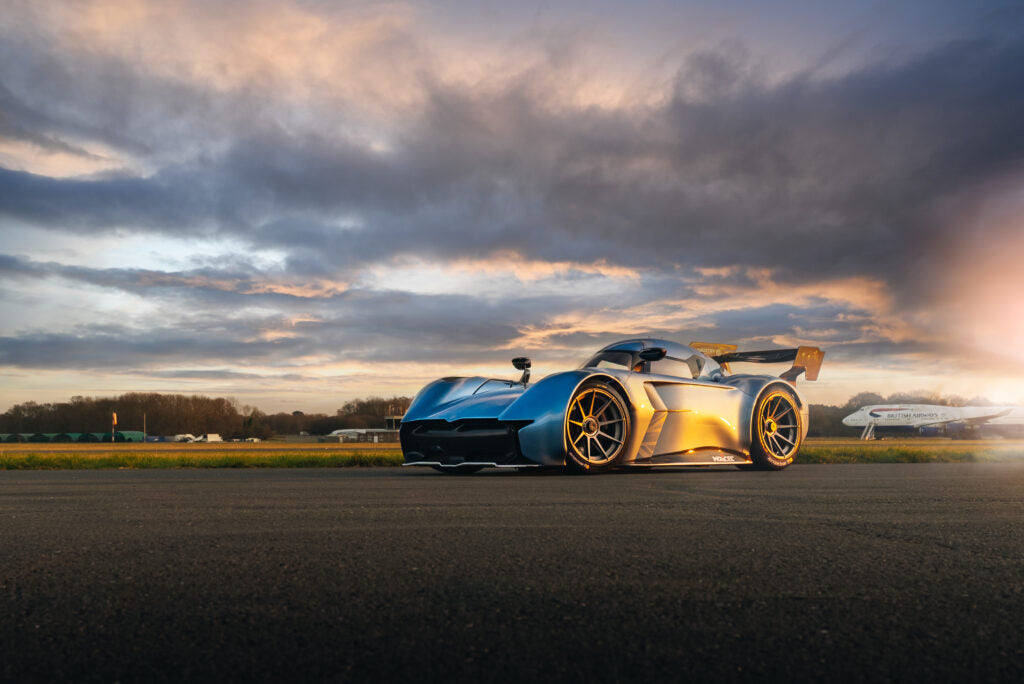 McMurtry Speirling PURE VP1 on the Top Gear Test Track at Dunsfold setting the 55.9 second lap record