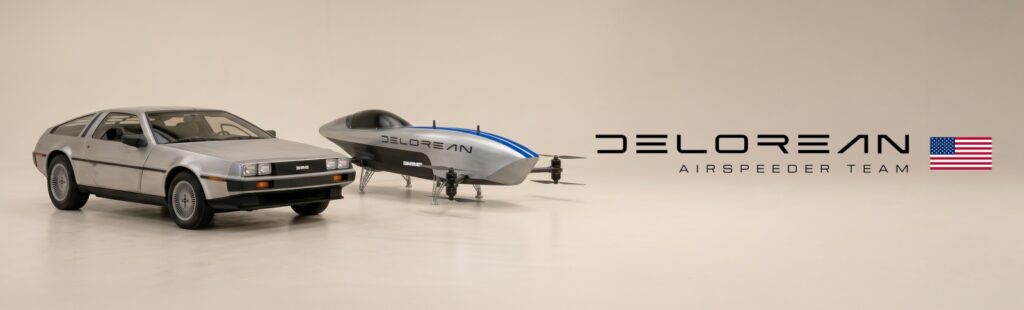 DeLorean Airspeeder Team official creative image, courtesy of DeLorean Motor Company / Airspeeder