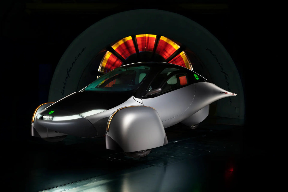 Aptera solar EV production-ready model with Pininfarina aerodynamic design