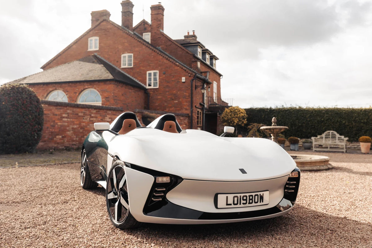 Longbow Speedster lightweight electric sports car side profile