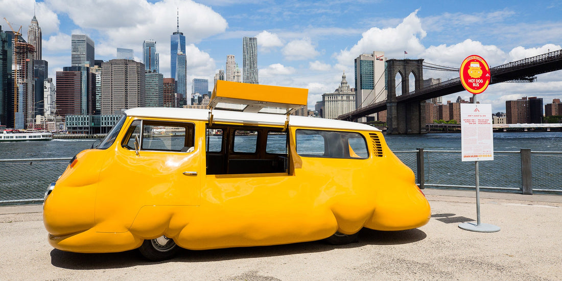 Erwin Wurm’s Volkswagen Hot Dog Bus Serves at Brooklyn Bridge Park - TheArsenale
