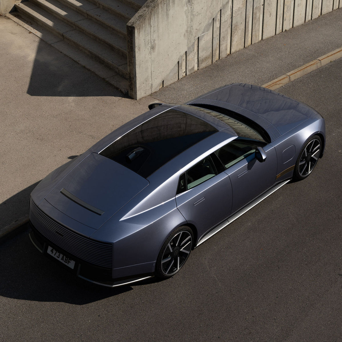 Jaguar Type 01 front three-quarter view from above