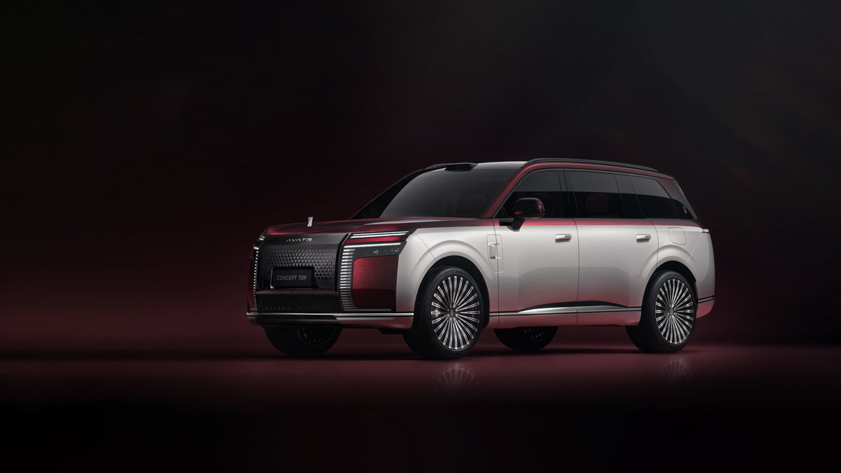 Official AVATR T09 concept hero image, sculpted flagship SUV design