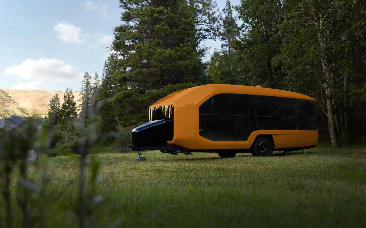Pebble Flow all-electric RV trailer with solar charging and regenerative braking