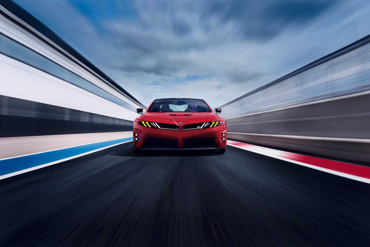 BMW M Concept Neue Klasse in Monza Red, official driving image