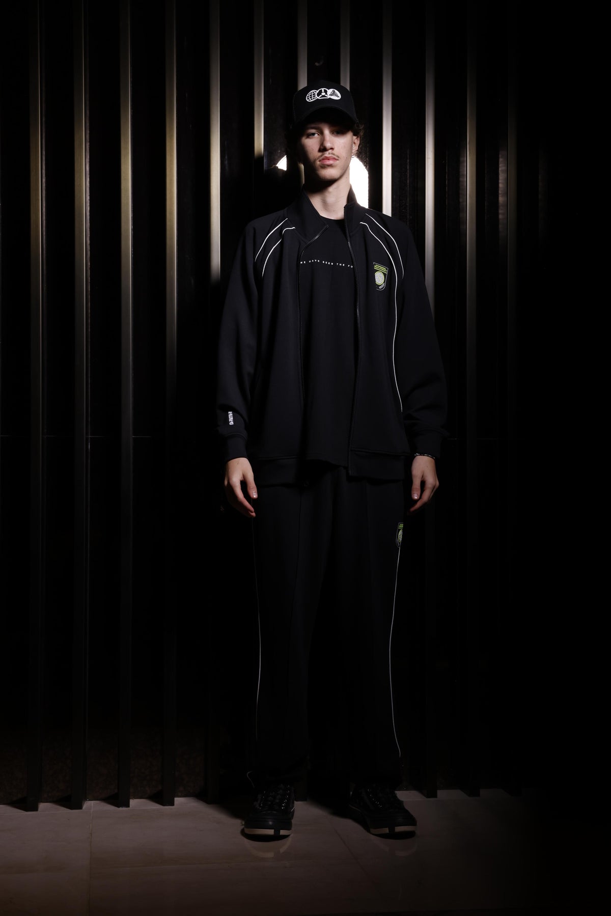 BLACK STRIPED JACKET - THEARSENALE X FAITH CONNEXION, DOHA RUNWAY PIECE