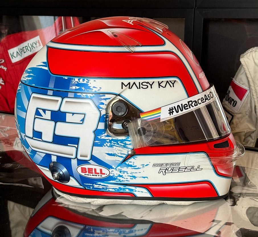 GEORGE RUSSELL 2020 WILLIAMS RACING SIGNED SILVERSTONE 70TH ANNIVERSARY GP RACE HELMET