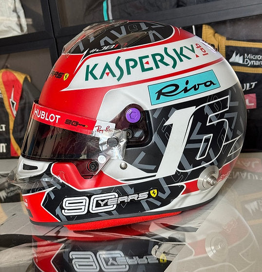 CHARLES LECLERC SCUDERIA FERRARI 2019 GERMAN GP ORIGINAL - BELL HP77 RACE HELMET