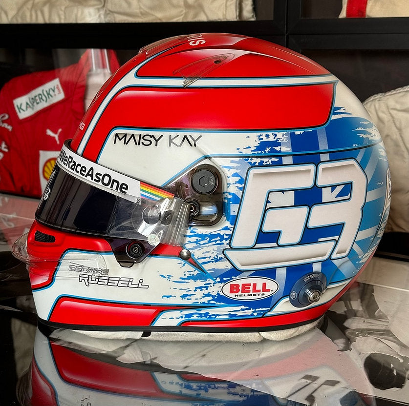 GEORGE RUSSELL 2020 WILLIAMS RACING SIGNED SILVERSTONE 70TH ANNIVERSARY GP RACE HELMET