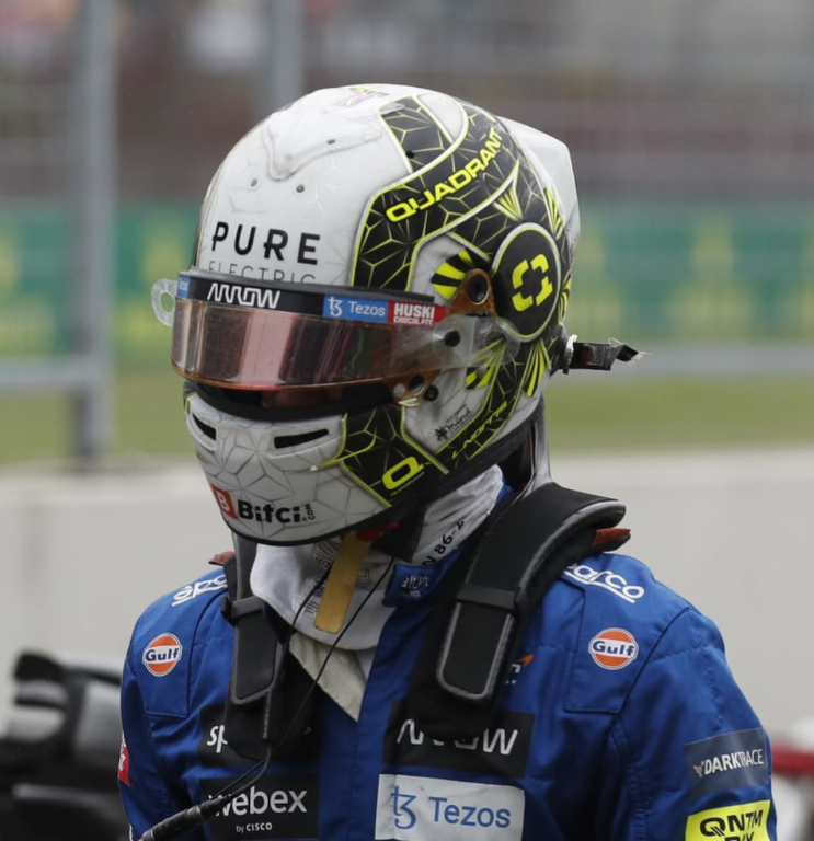 f1 motorcycle helmet RACE HELMET 2021 LANDO NORRIS MCLAREN F1 TURKISH GP – SIGNED SPECIAL EDITION