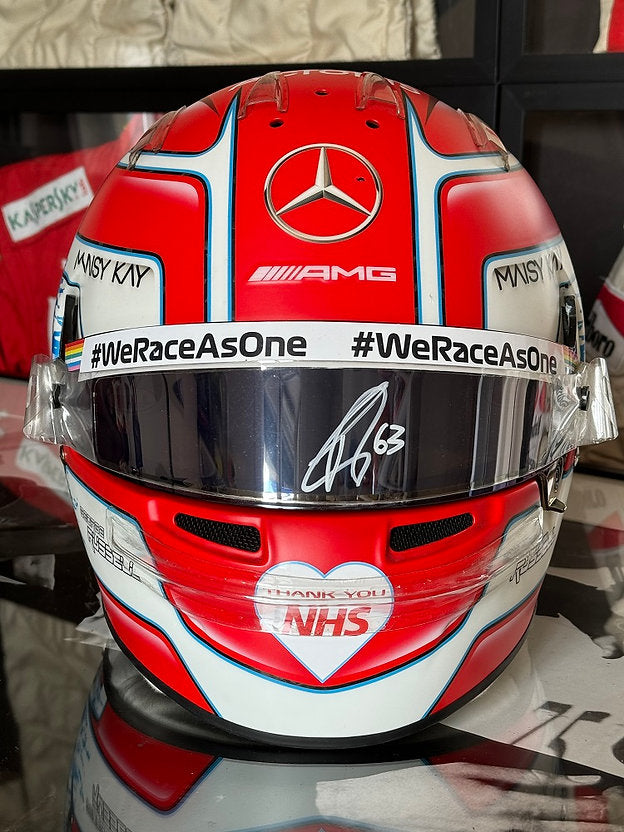 GEORGE RUSSELL 2020 WILLIAMS RACING SIGNED SILVERSTONE 70TH ANNIVERSARY GP RACE HELMET