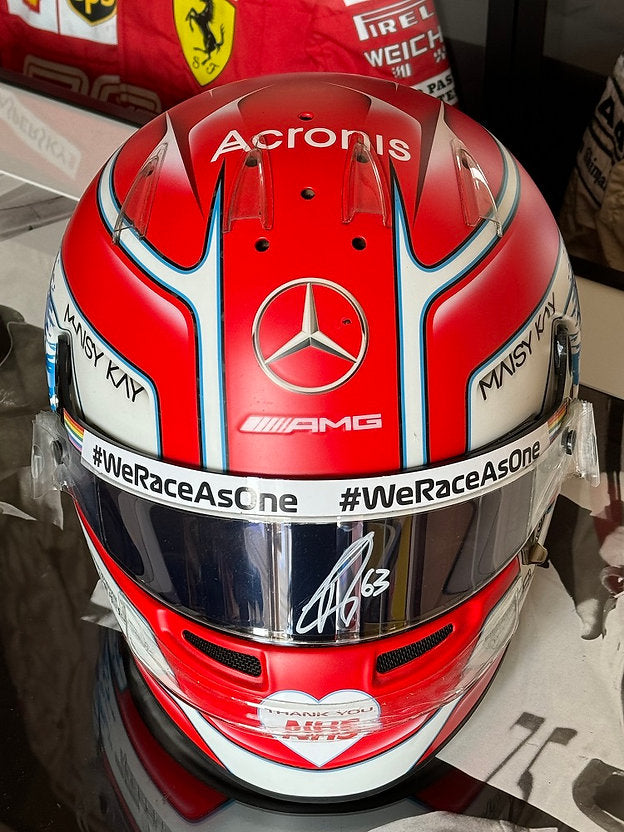 GEORGE RUSSELL 2020 WILLIAMS RACING SIGNED SILVERSTONE 70TH ANNIVERSARY GP RACE HELMET