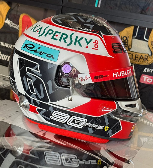 bell german motorcycle helmets Charles Leclerc Scuderia Ferrari 2019 German GP Original - Bell HP77 Race Helmet