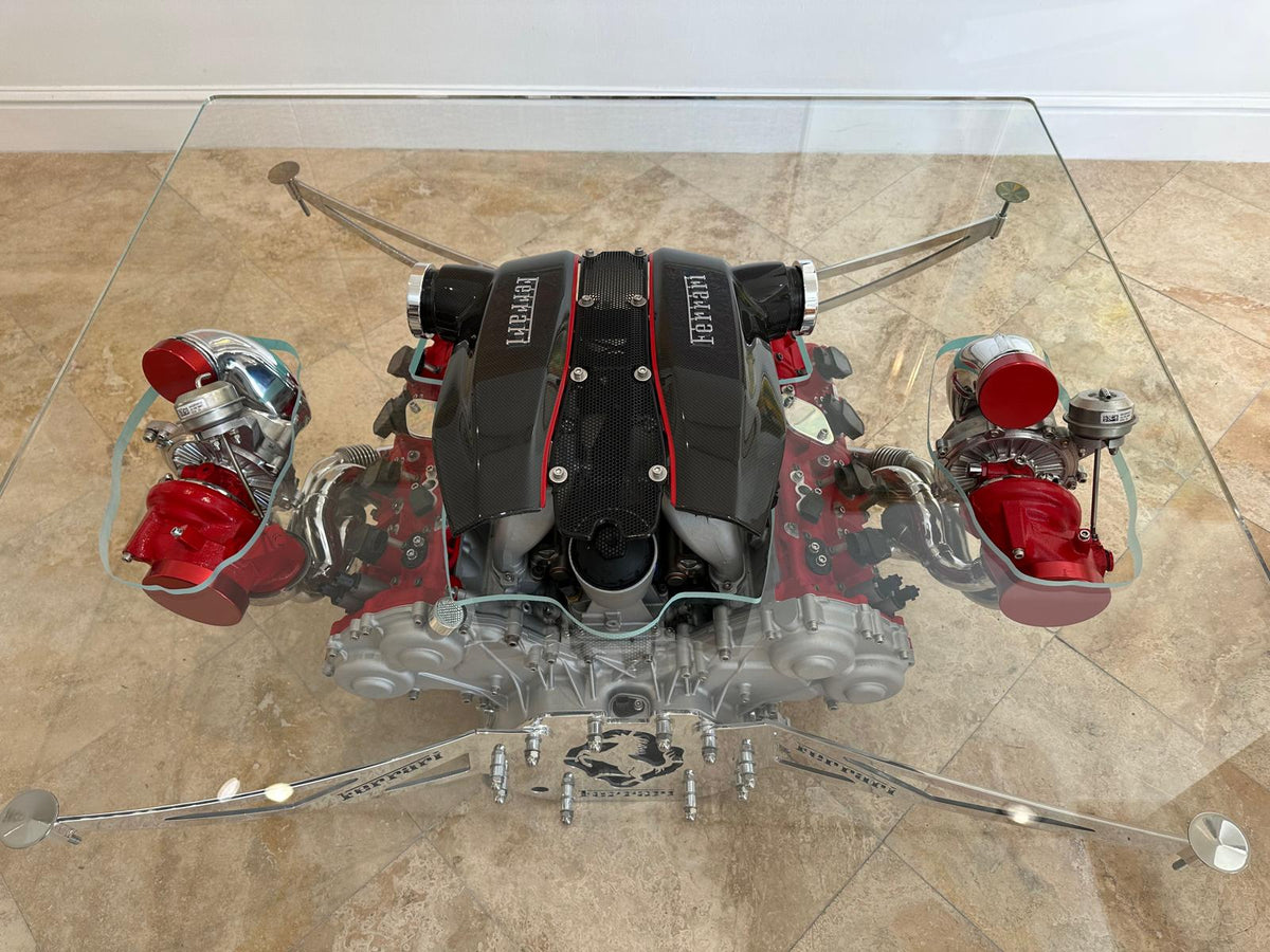 Ferrari 488 Pista V8 Engine Coffee Table – Ferrari Engine Art Table | TheArsenale