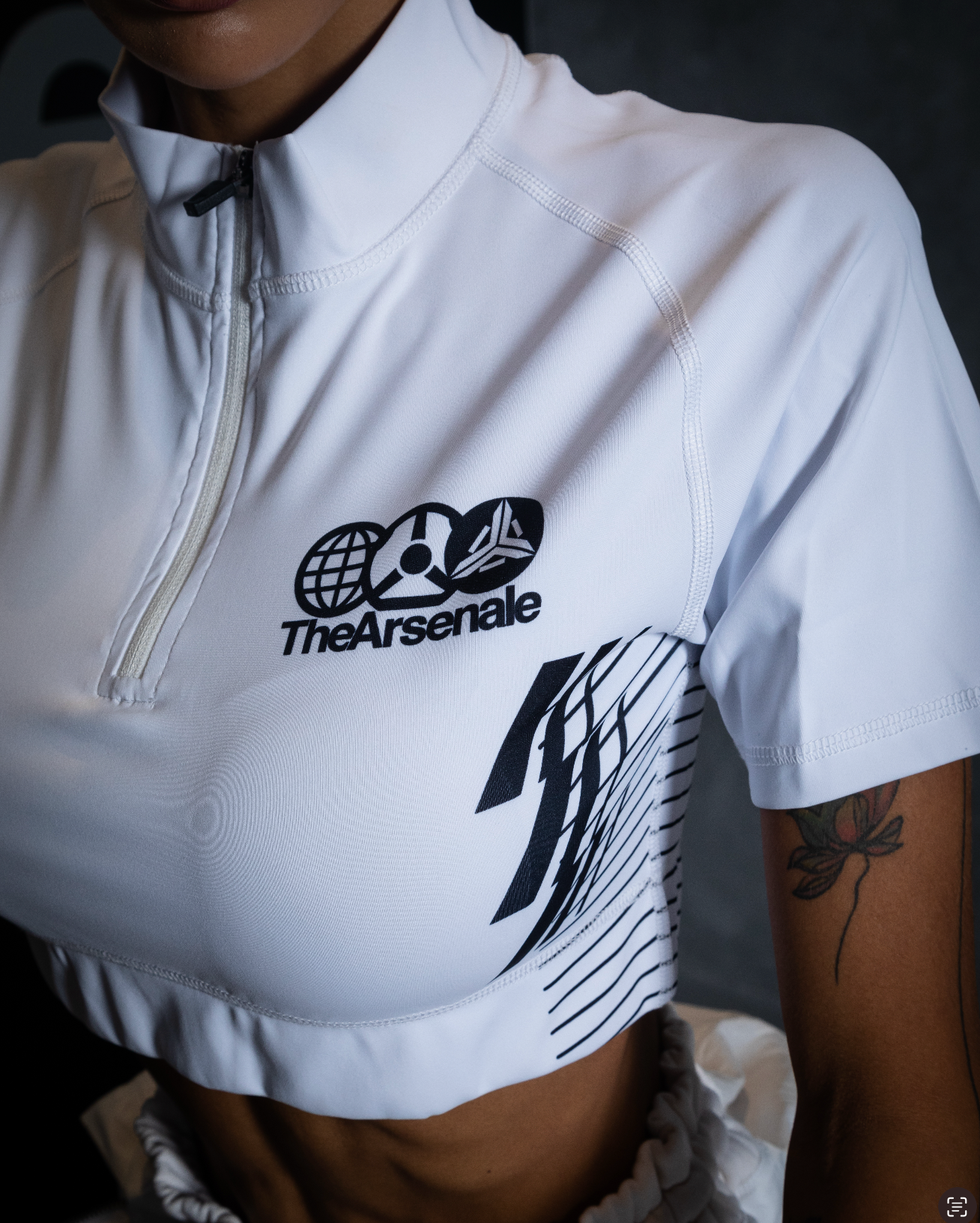 TheArsenale Cycling Tee Crop Top White