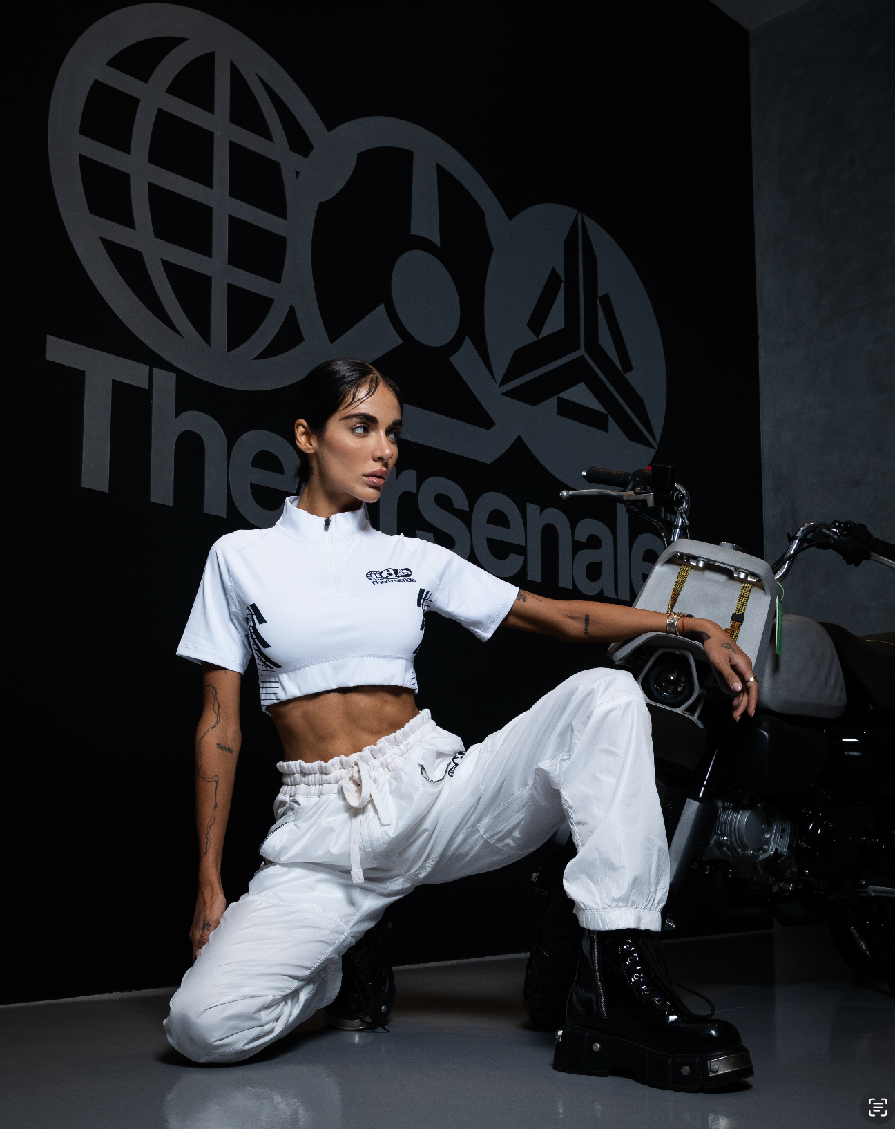 TheArsenale Cycling Tee Crop Top White