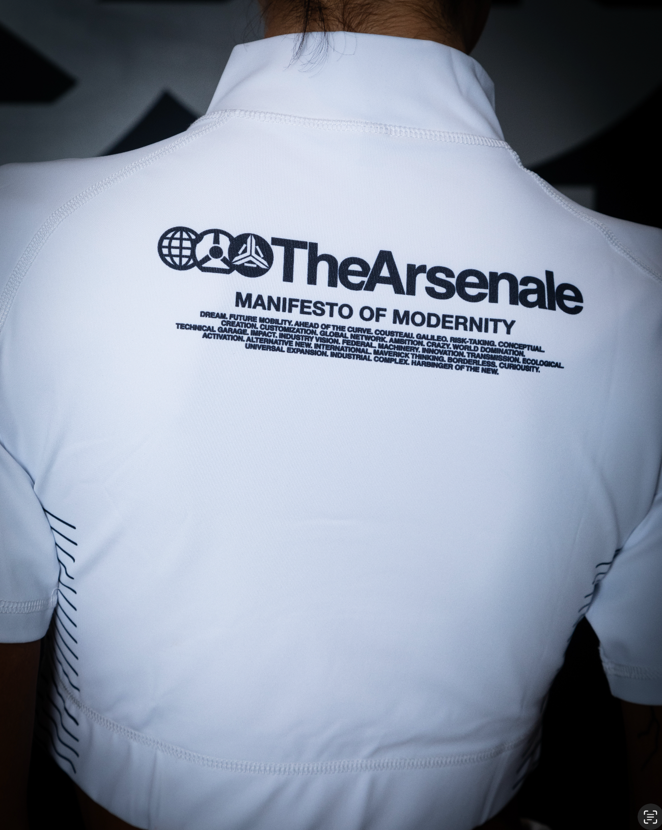 TheArsenale Cycling Tee Crop Top White