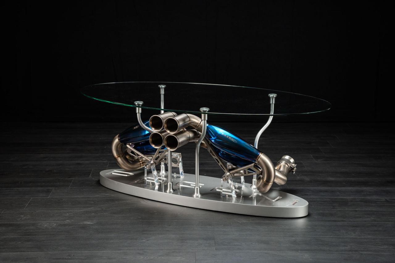 PAGANI HUAYRA TITANIUM EXHAUST COFFEE TABLE - TheArsenale