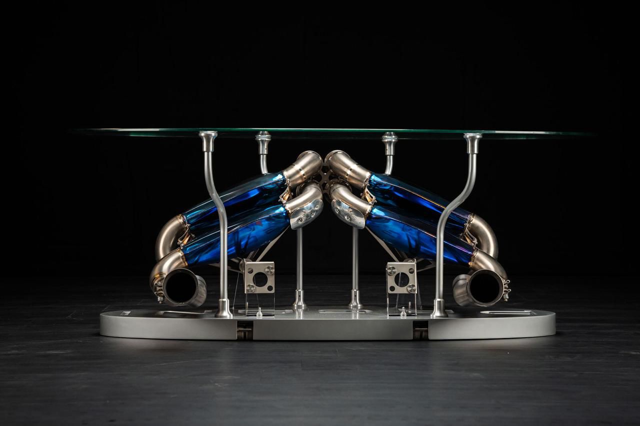 PAGANI HUAYRA TITANIUM EXHAUST COFFEE TABLE - TheArsenale