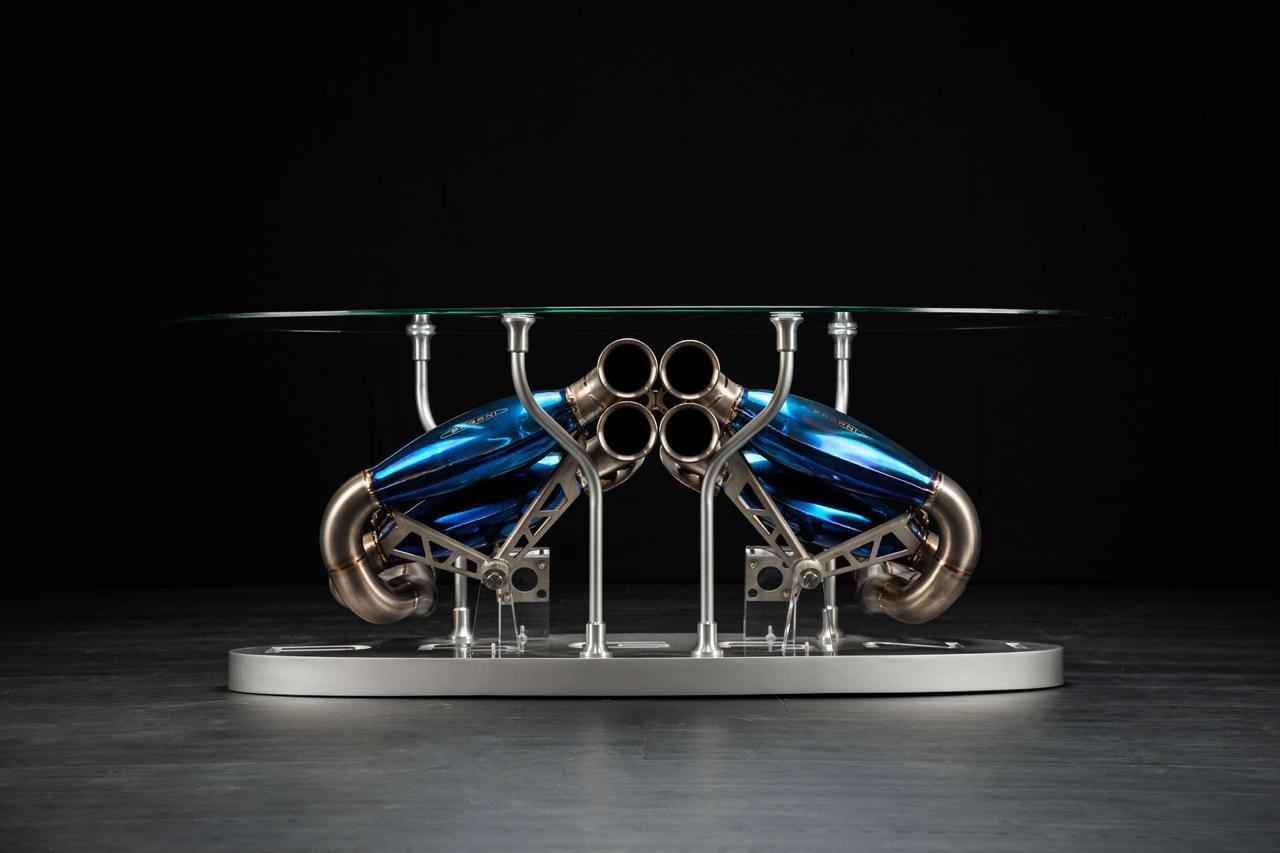 PAGANI HUAYRA TITANIUM EXHAUST COFFEE TABLE - TheArsenale