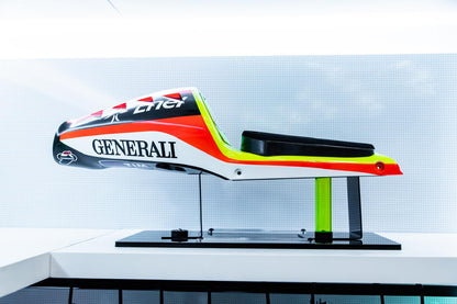 VALENTINO ROSSI DUCATI GP11 SEAT ON DISPLAY STAND