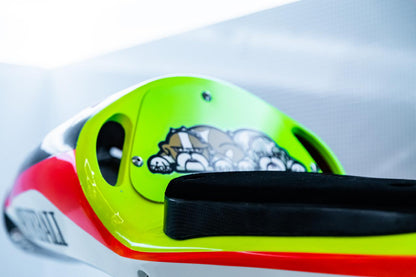 VALENTINO ROSSI DUCATI GP11 SEAT ON DISPLAY STAND