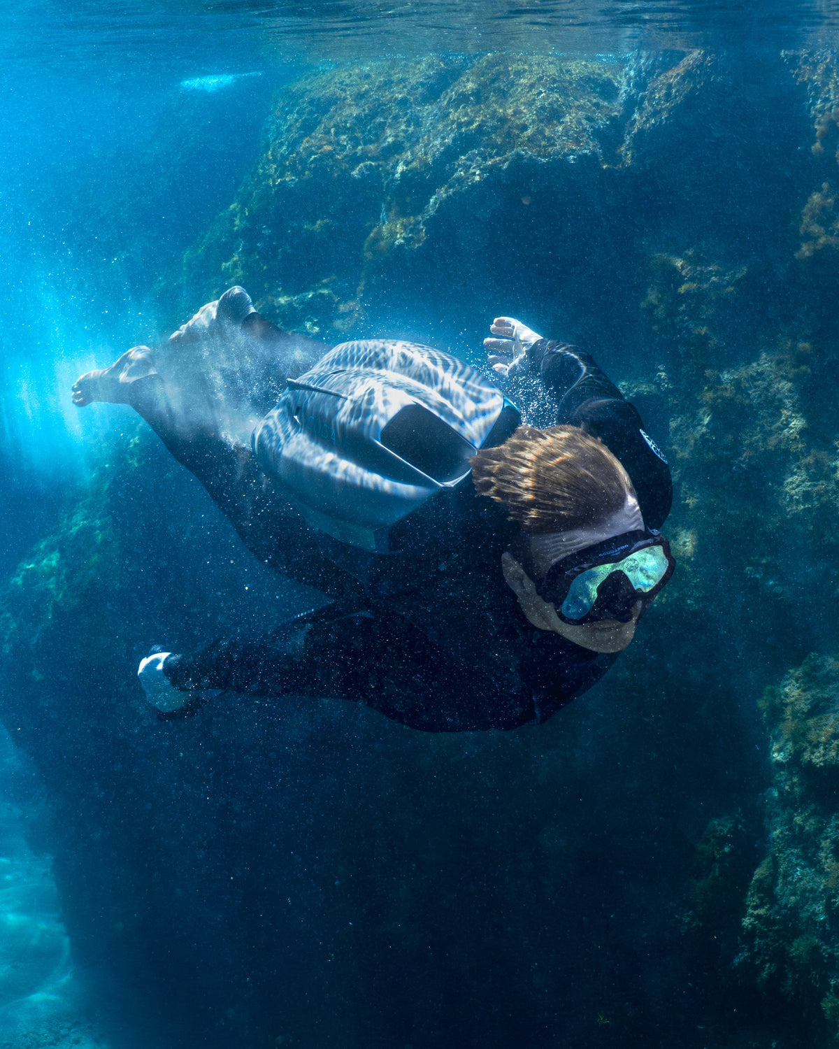 CudaJet underwater jetpack in use