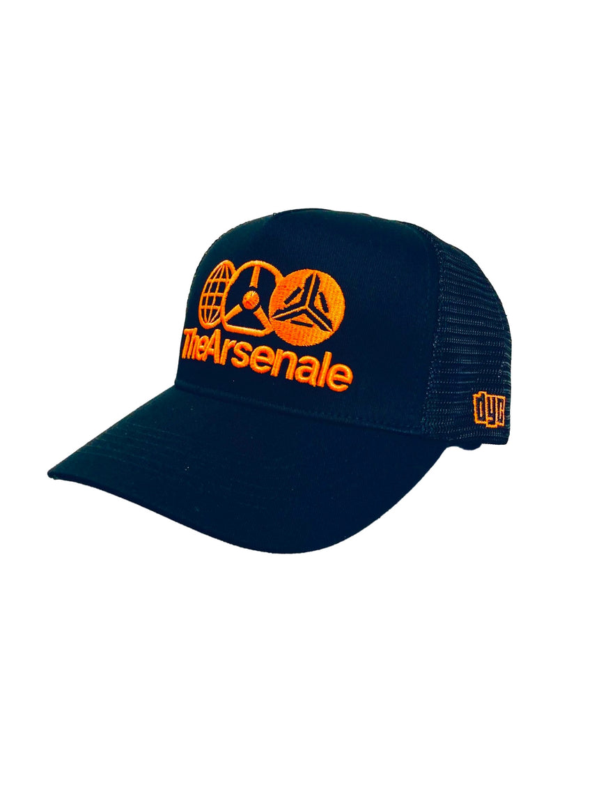 TheArsenale Trucker Cap Black / Orange Cap