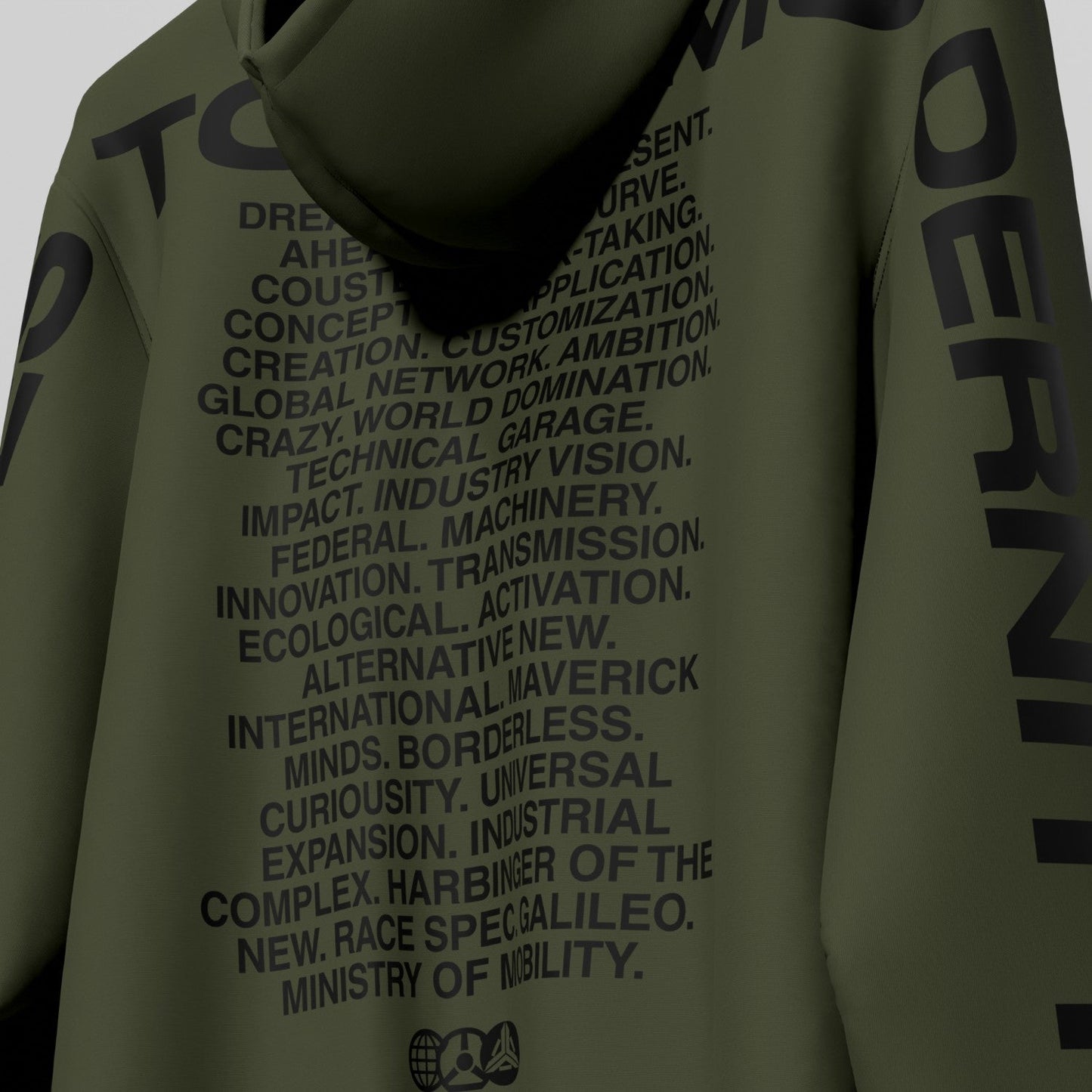 MANIFESTO OF MODERNITY HOODIE ARMY BLACK - TheArsenale