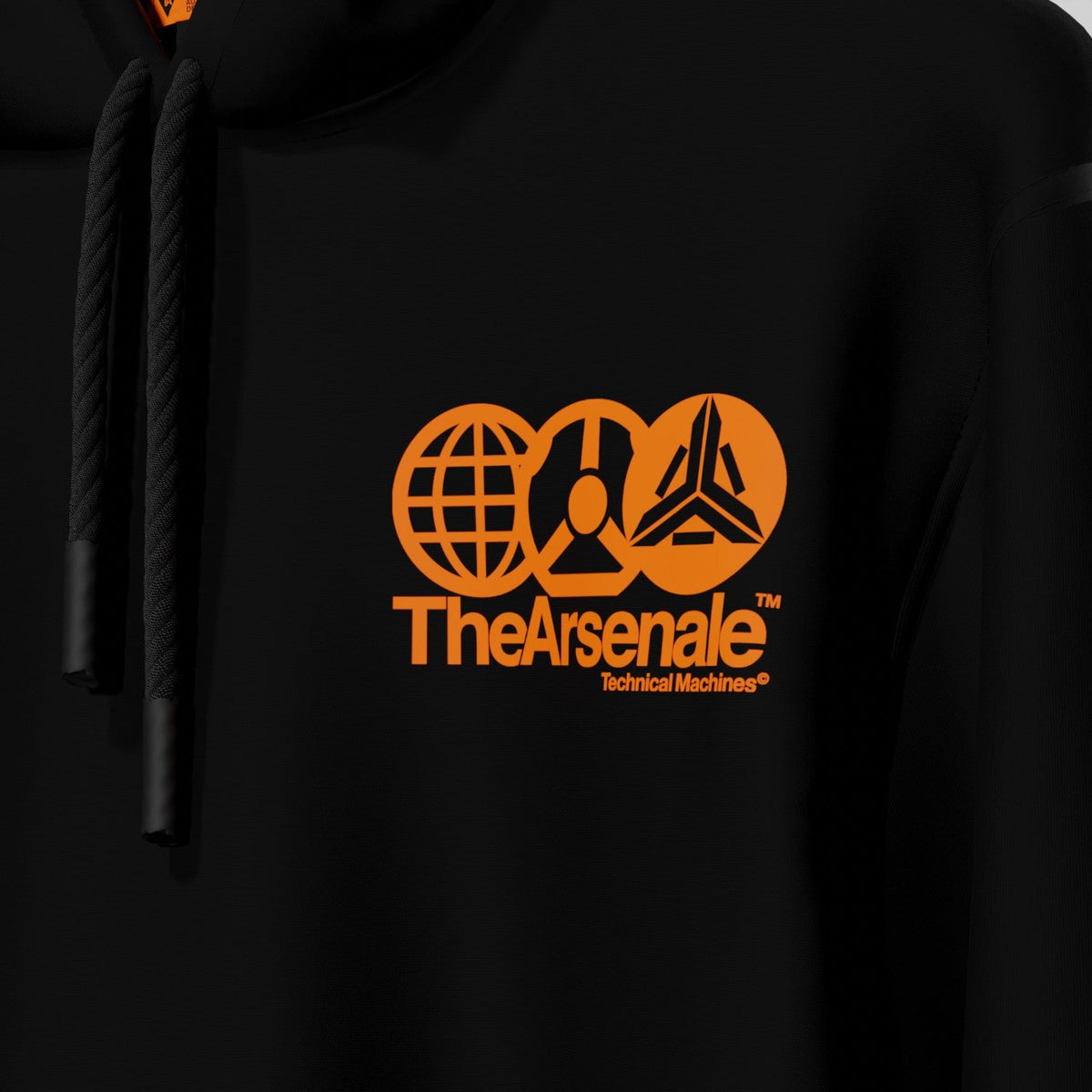 MANIFESTO OF MODERNITY HOODIE BLACK ORANGE