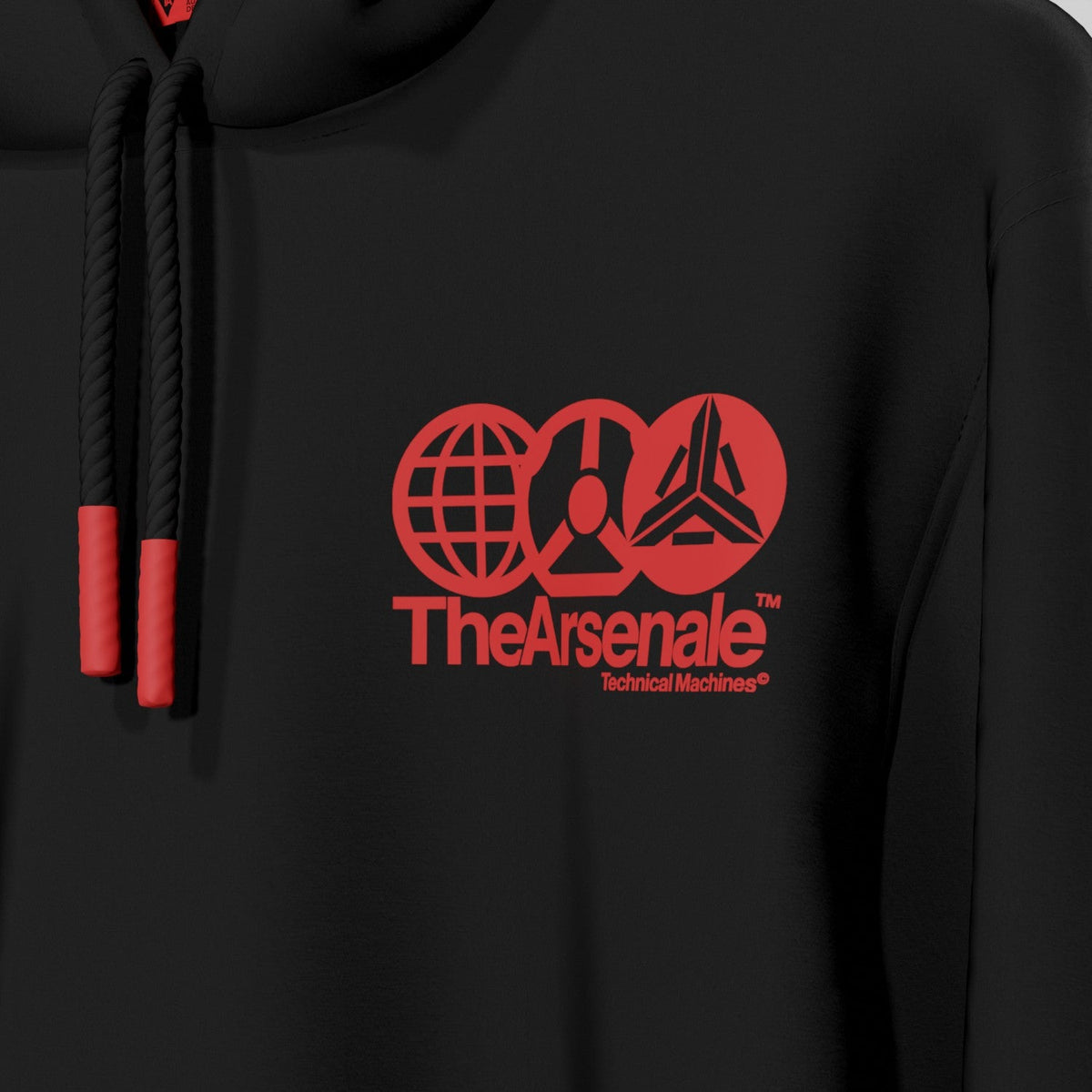 MANIFESTO OF MODERNITY HOODIE BLACK RED