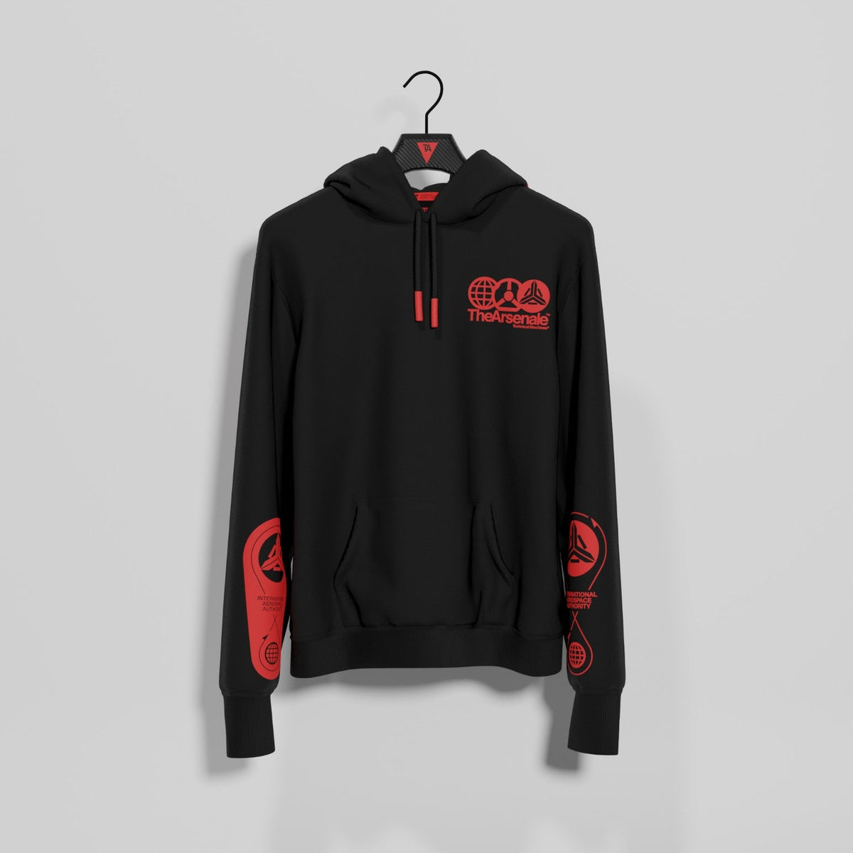 MANIFESTO OF MODERNITY HOODIE BLACK RED