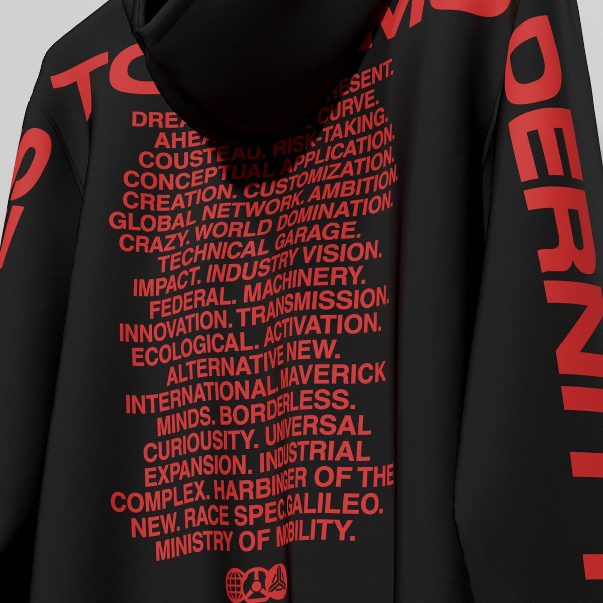 MANIFESTO OF MODERNITY HOODIE BLACK RED