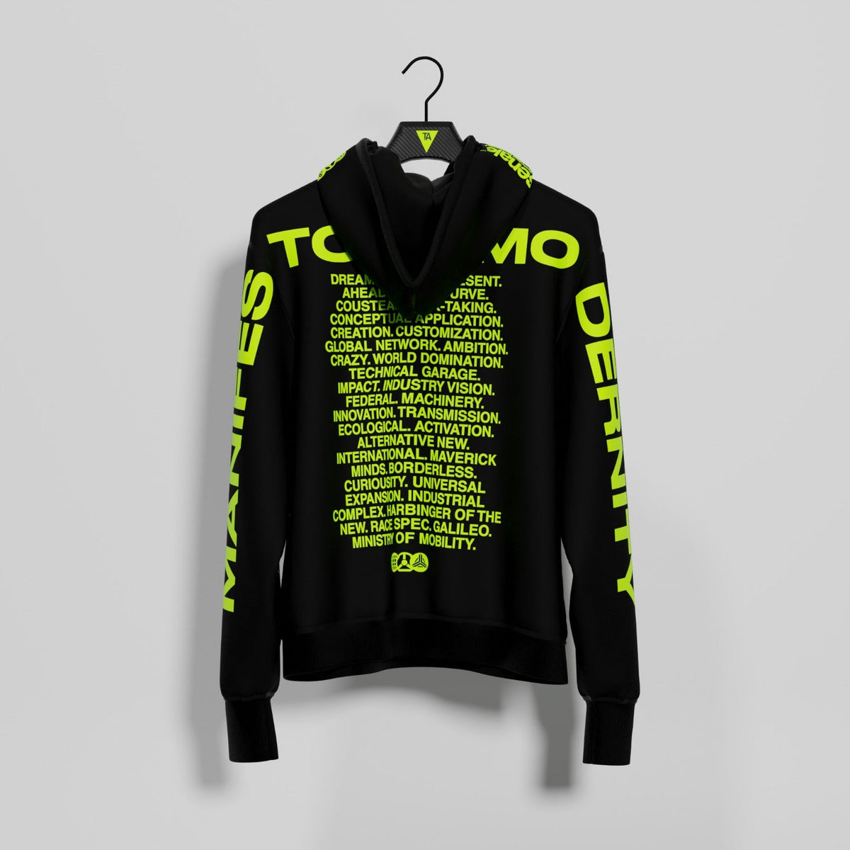 MANIFESTO OF MODERNITY HOODIE BLACK YELLOW
