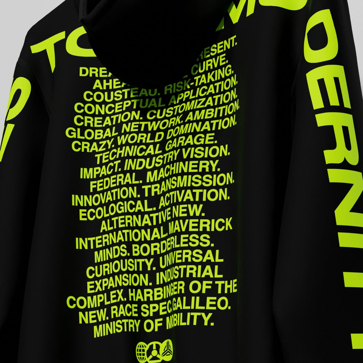 MANIFESTO OF MODERNITY HOODIE BLACK YELLOW