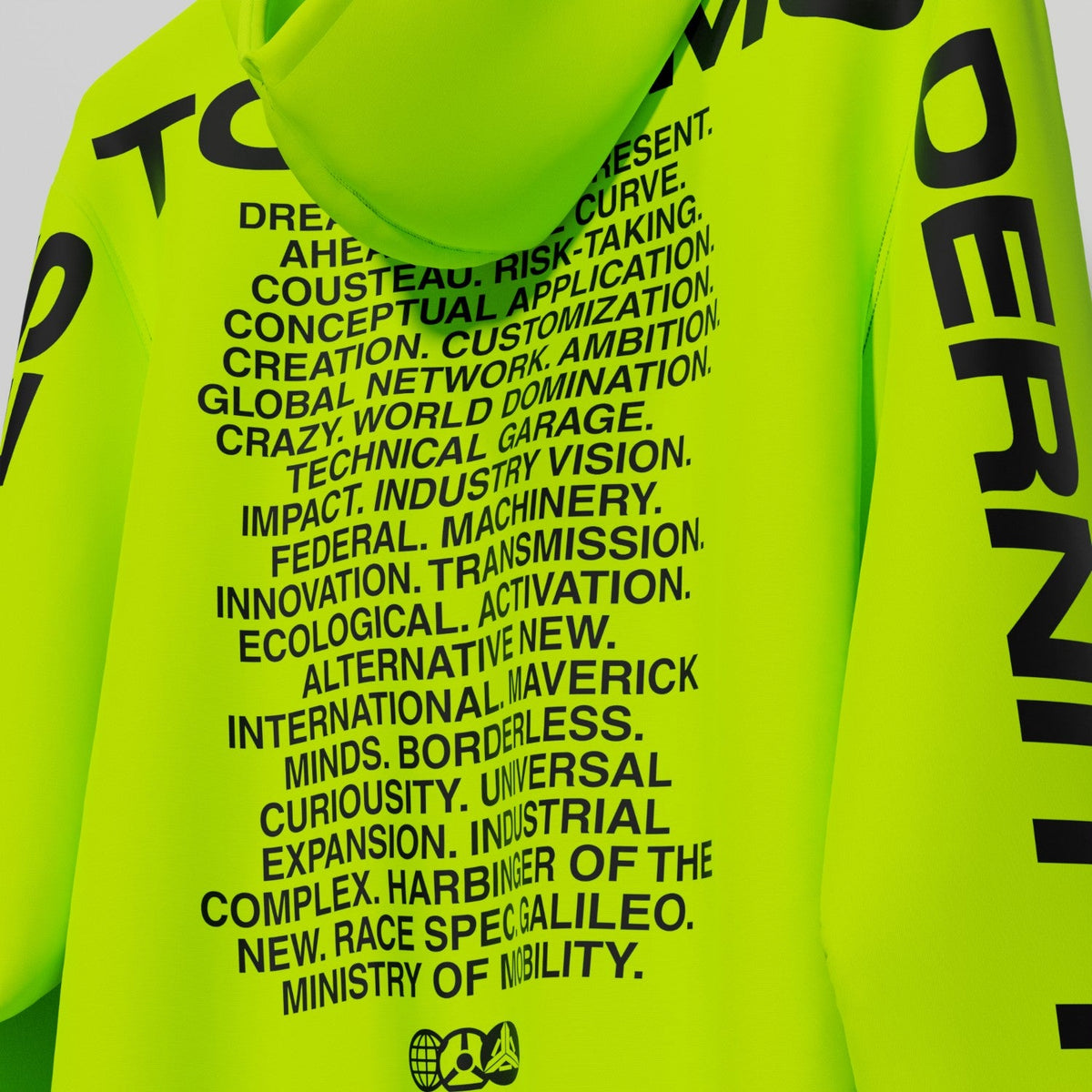 MANIFESTO OF MODERNITY HOODIE YELLOW BLACK