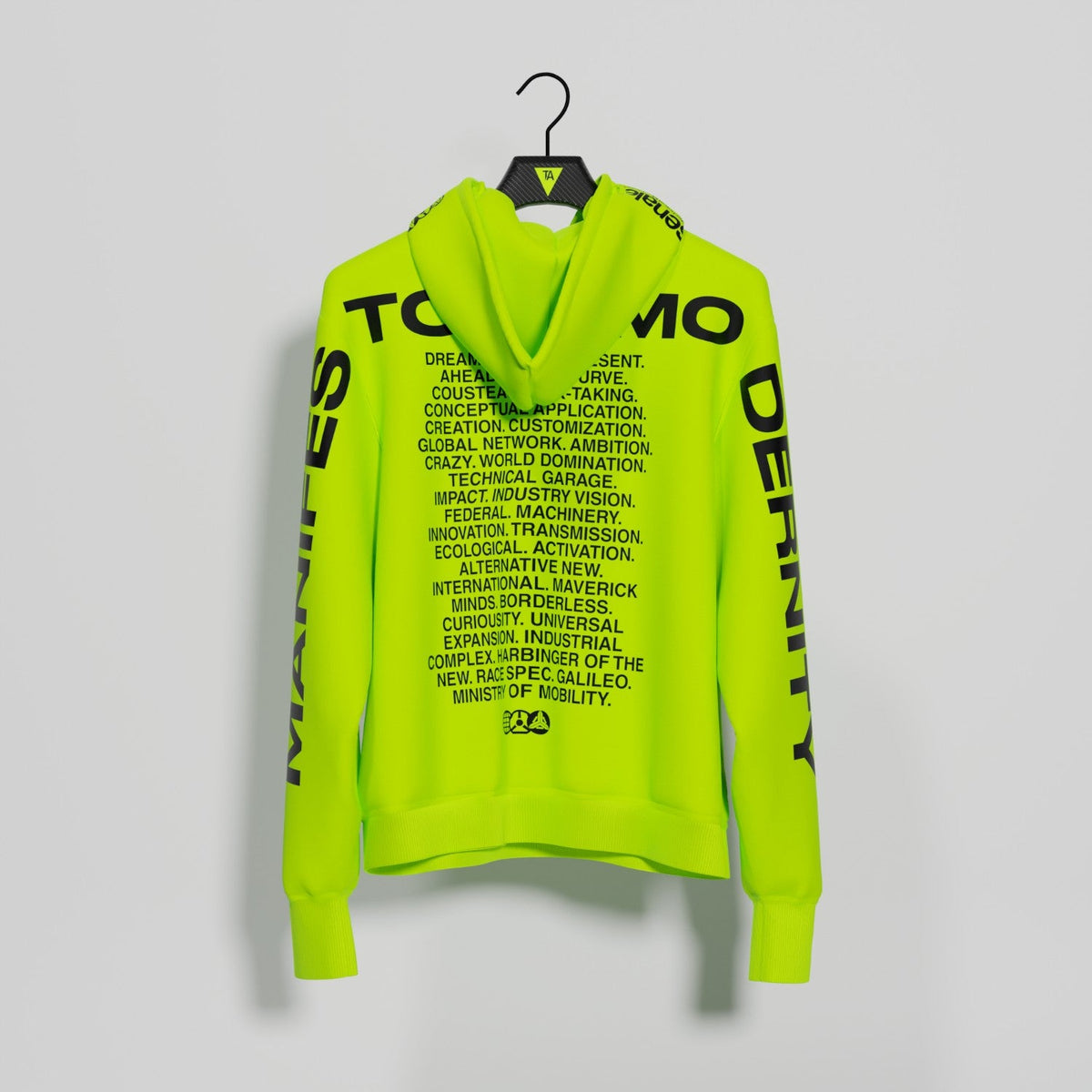 MANIFESTO OF MODERNITY HOODIE YELLOW BLACK