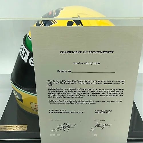ayrton senna 1994 official bell replica helmet with certificate Official Bell Replica Helmet 1994 Ayrton Senna Williams