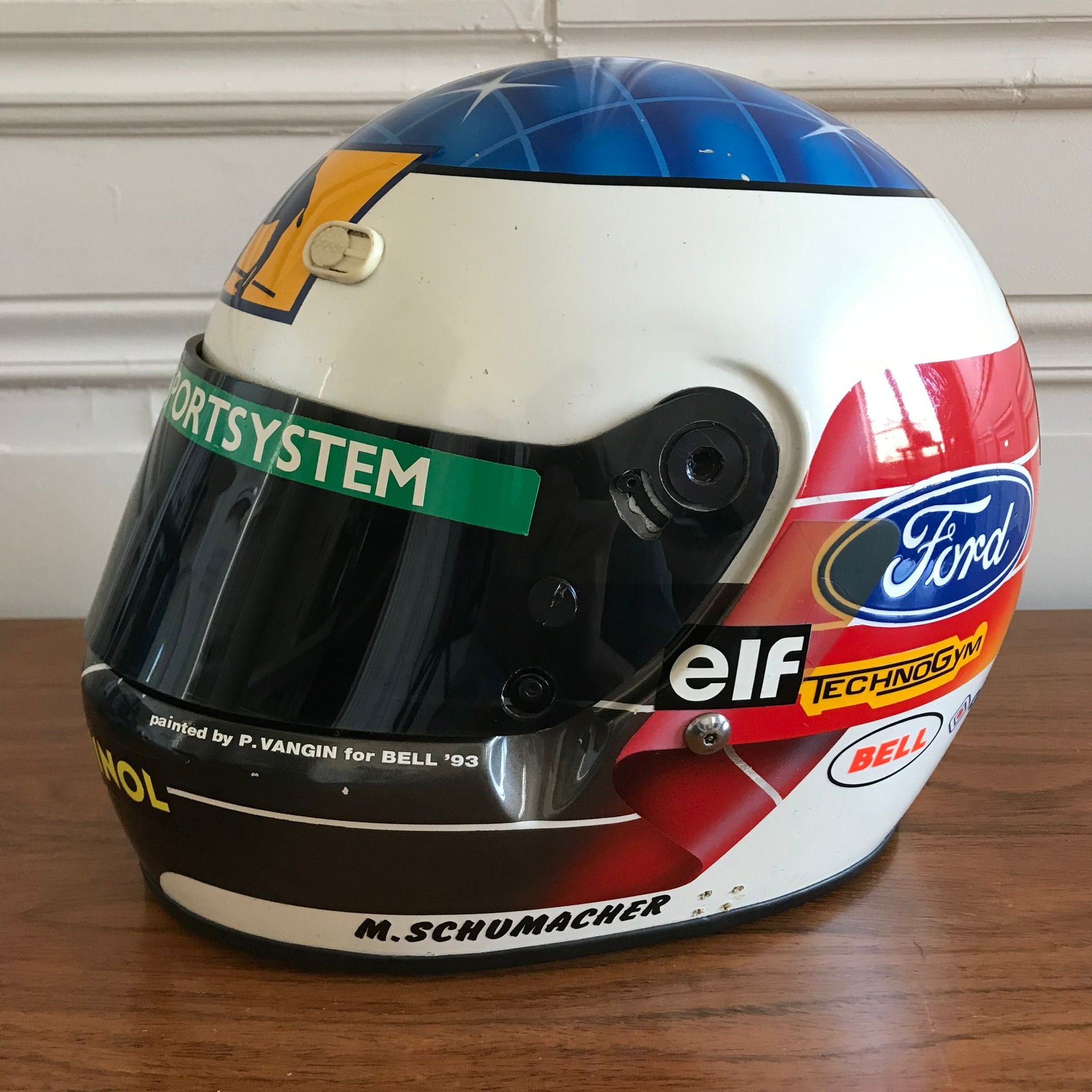 bell british helmet Original Michael Schumacher's 1993 Signed Bell Helmet
