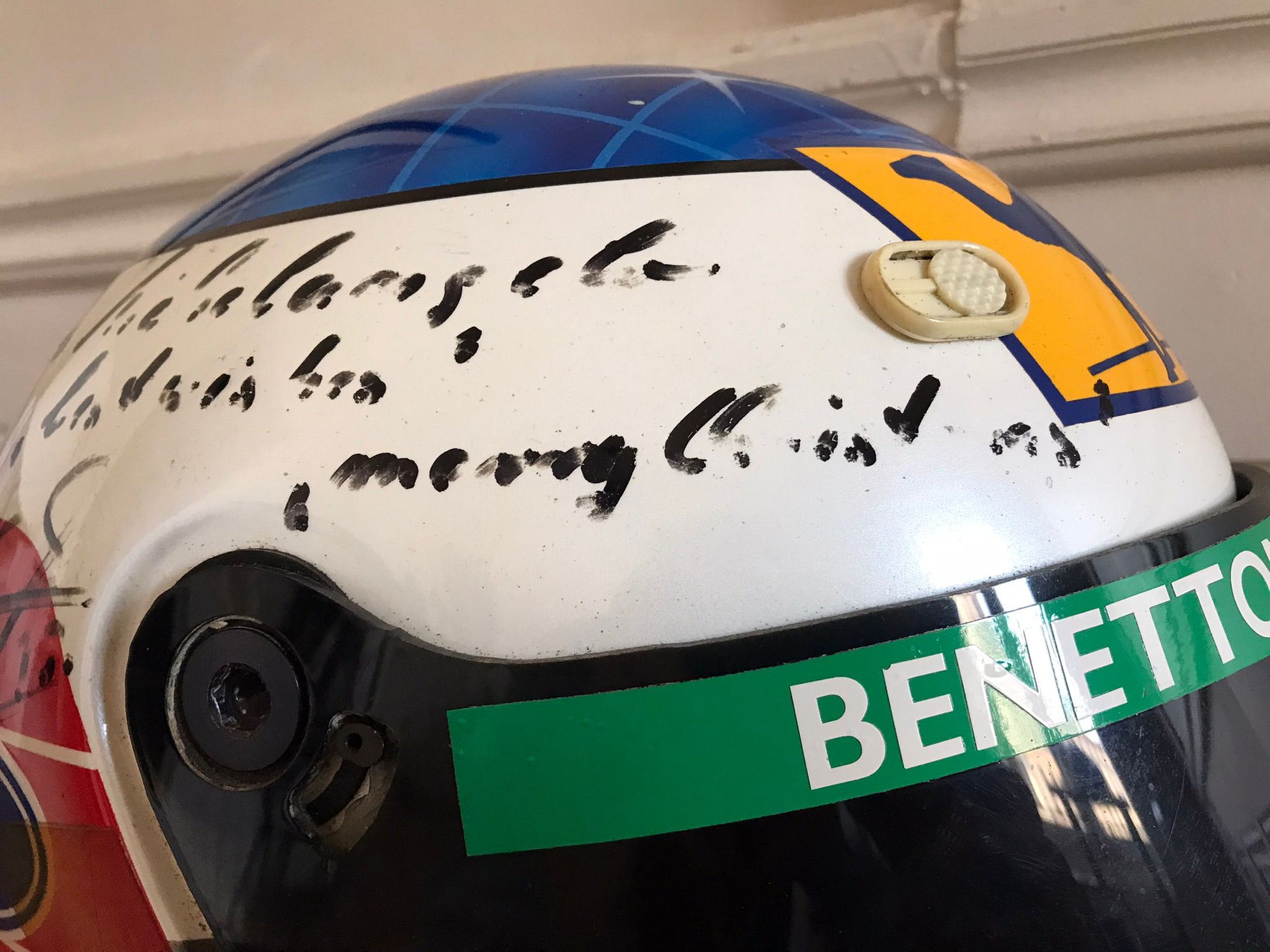 bell helmet car Original Michael Schumacher's 1993 Signed Bell Helmet