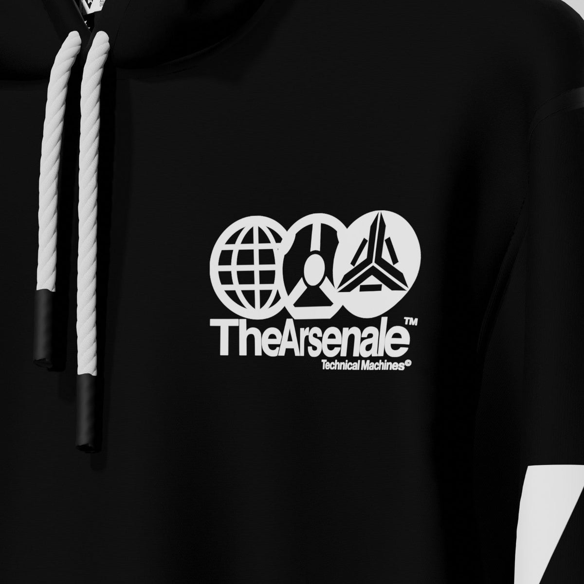 TECHNICAL MACHINES HOODIE BLACK WHITE