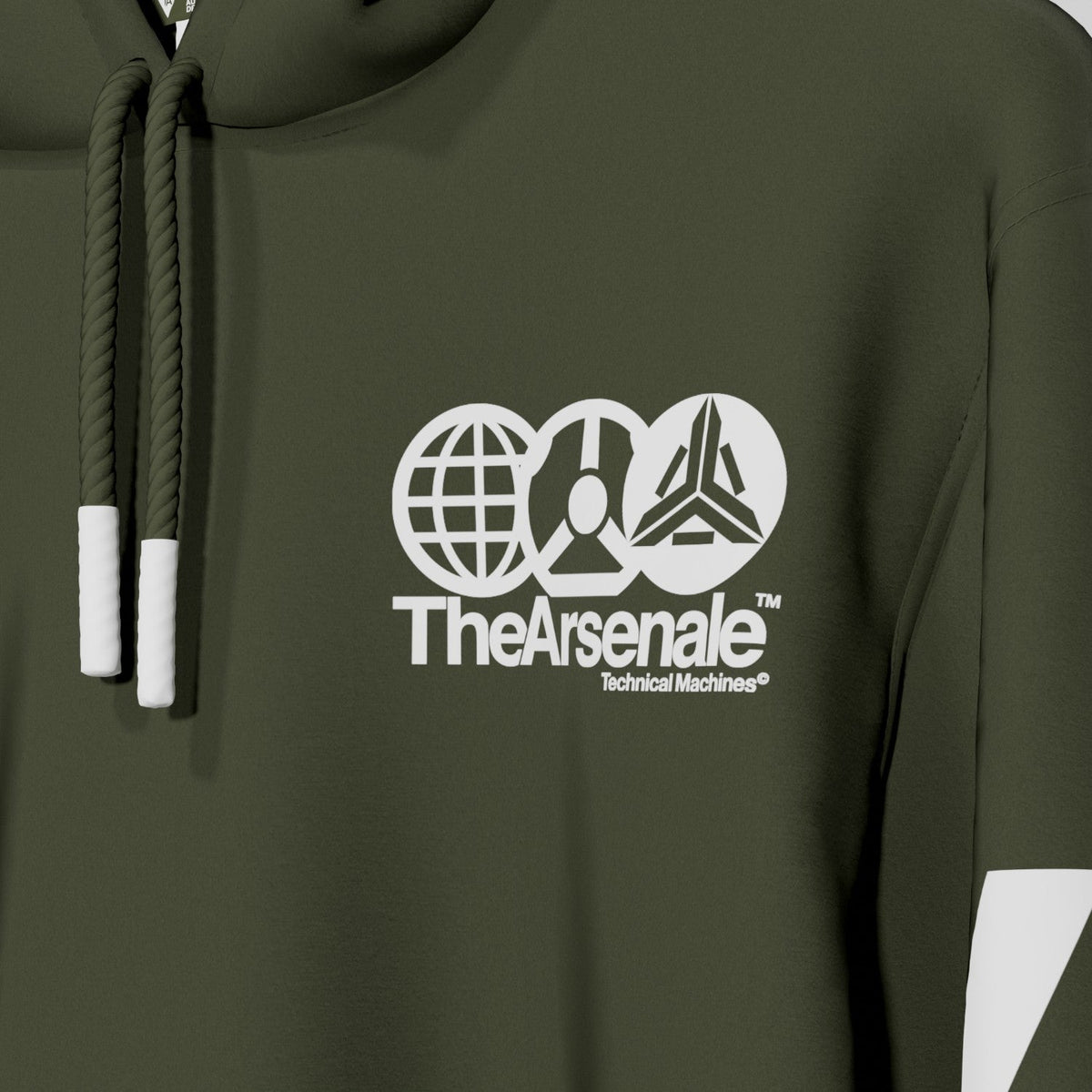 TECHNICAL MACHINES HOODIE GREEN WHITE