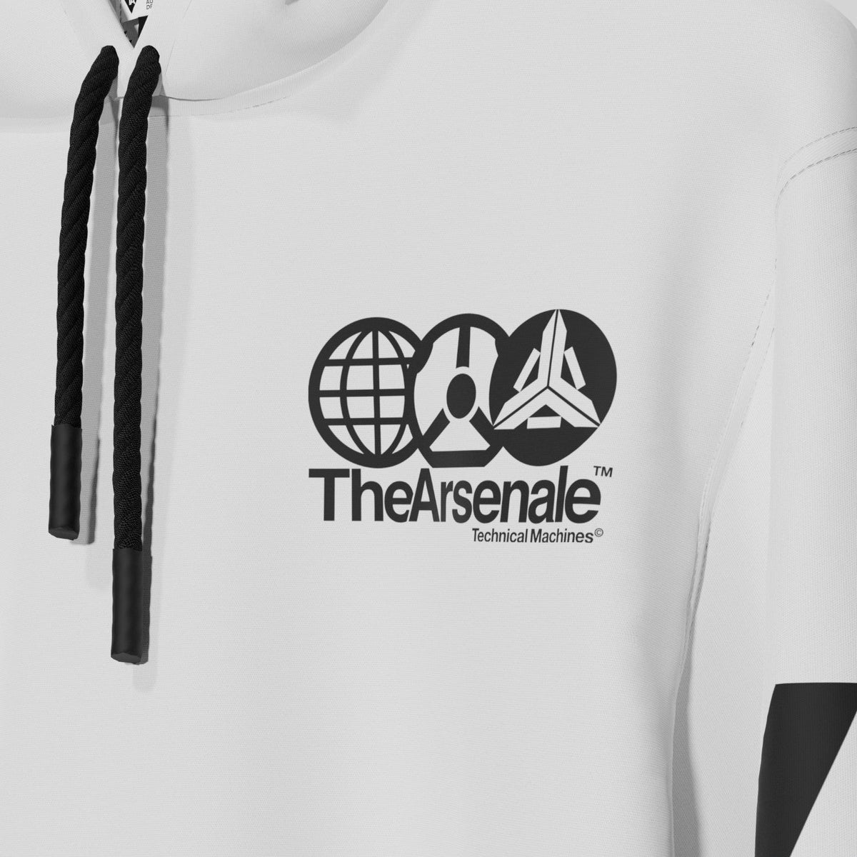 TECHNICAL MACHINES HOODIE WHITE BLACK