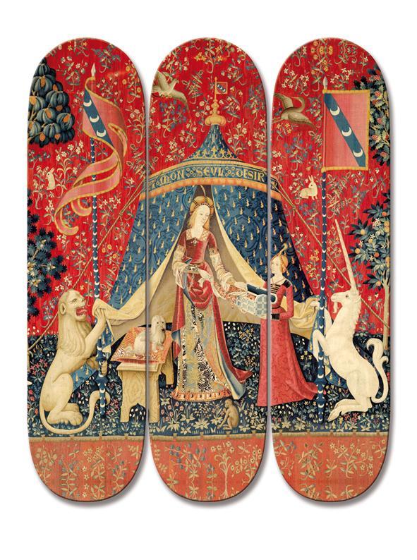 La Dame à La Licorne Triptych / 3 Skateboards-Boom-Art-TheArsenale