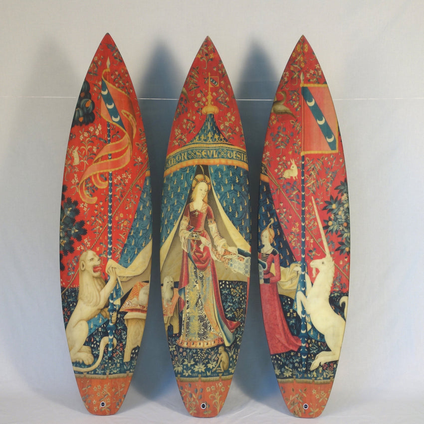 La Dame à La Licorne Triptych / 3 Surfboards-Boom-Art-TheArsenale