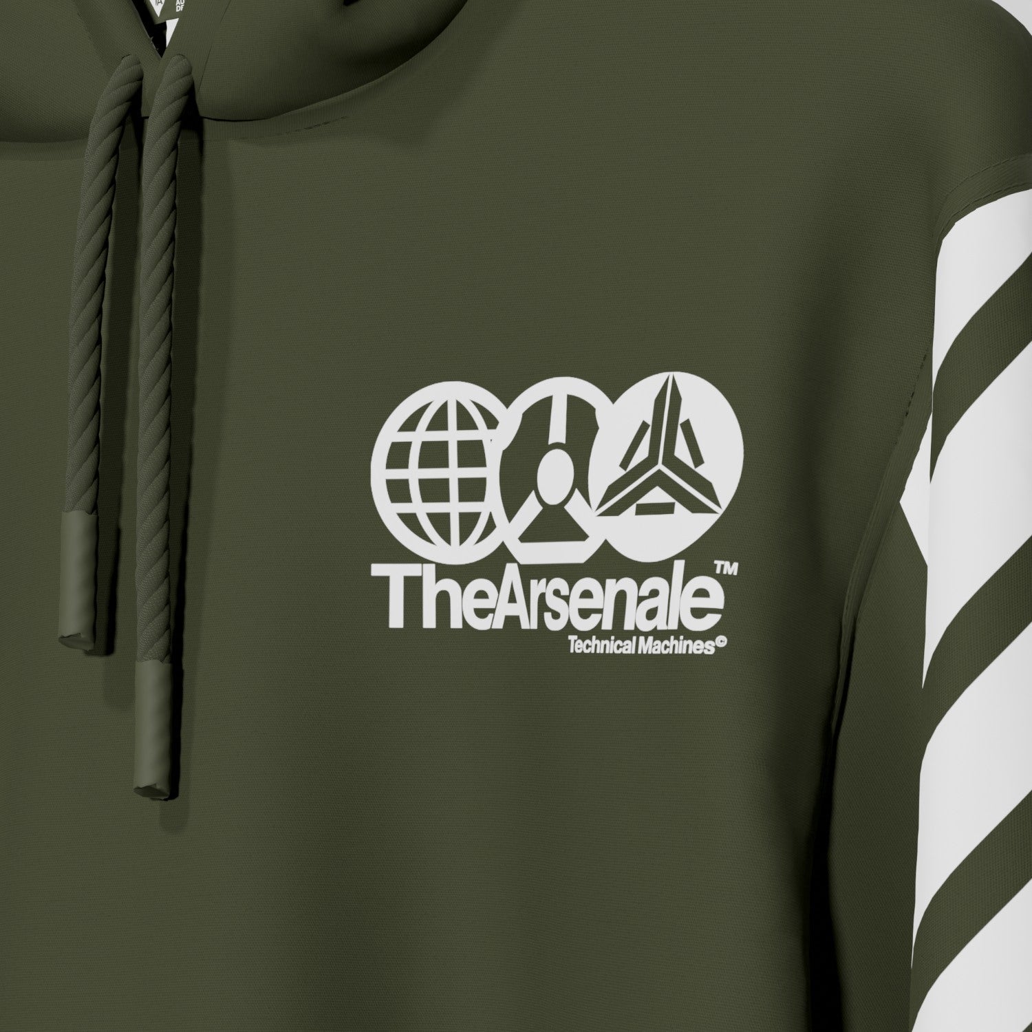 TRANSMISSION HOODIE ARMY WHITE - TheArsenale