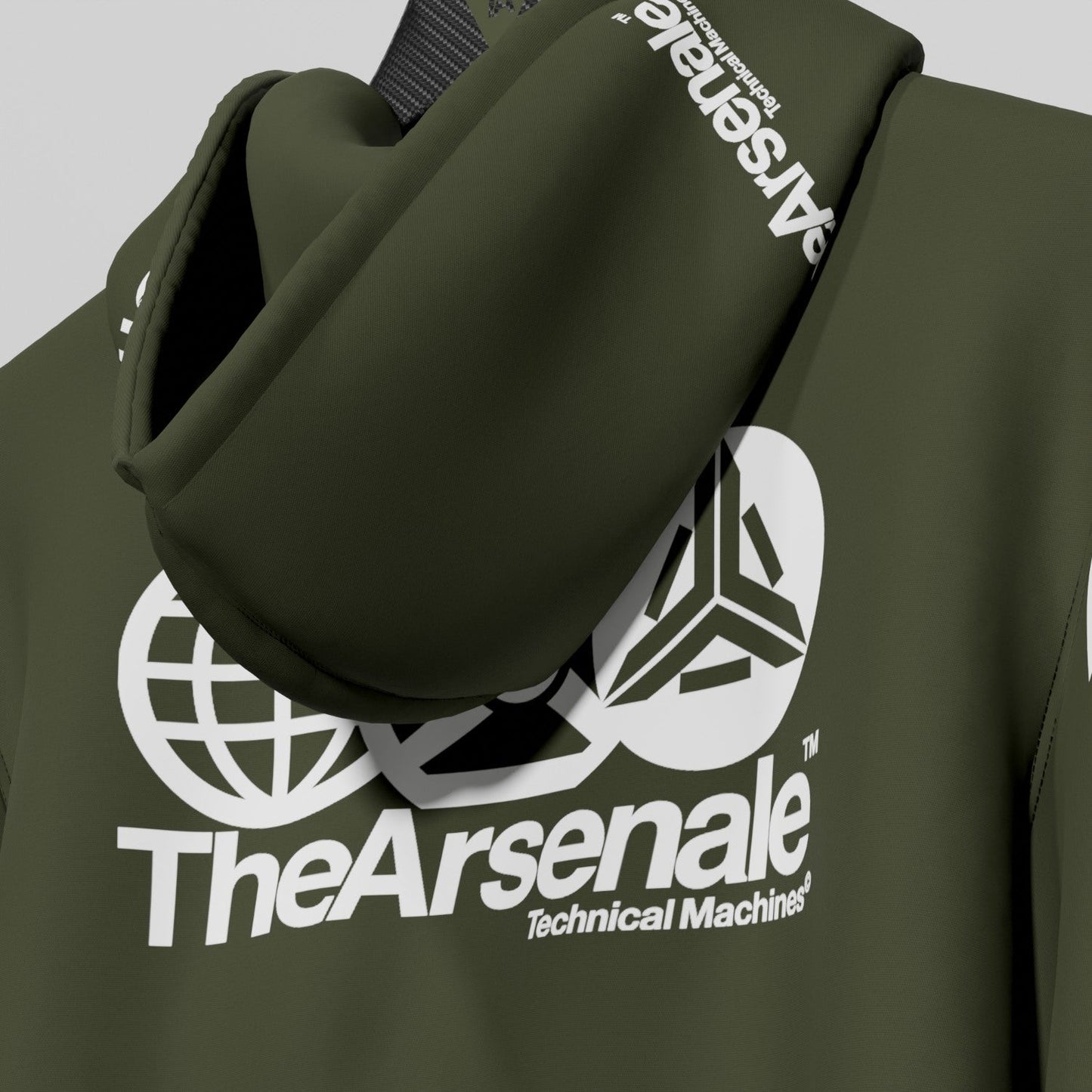 TRANSMISSION HOODIE ARMY WHITE - TheArsenale